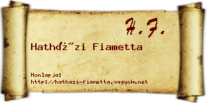 Hatházi Fiametta névjegykártya